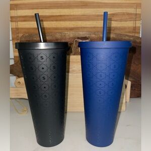Starbucks Matte S Black and Matte S Blue Tumbler Bundle